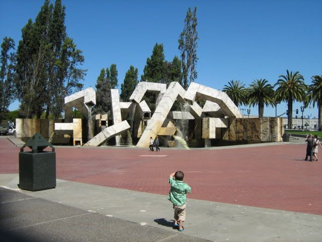 A giant fountain!  Run and go see!