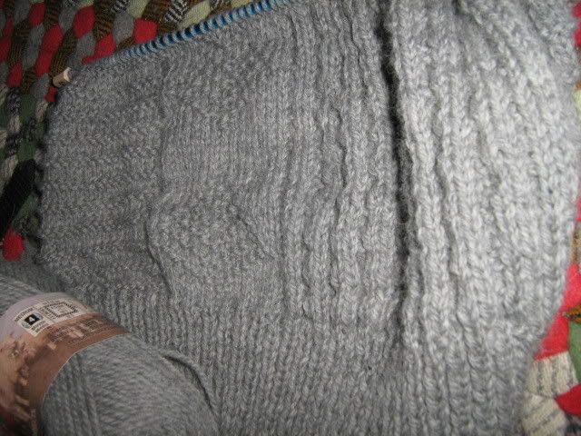 beginning to knit sweater