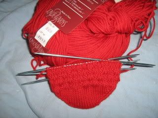 red wool socks