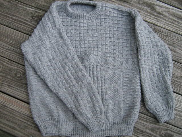 grey guernsey sweater
