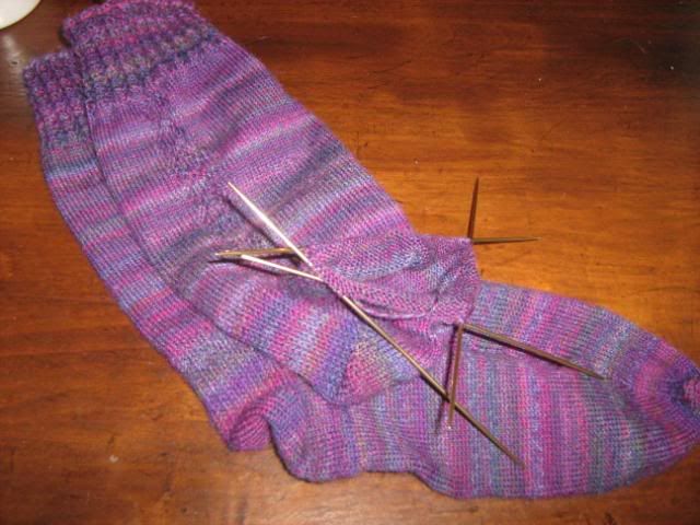 three- quarters of a pair of socks