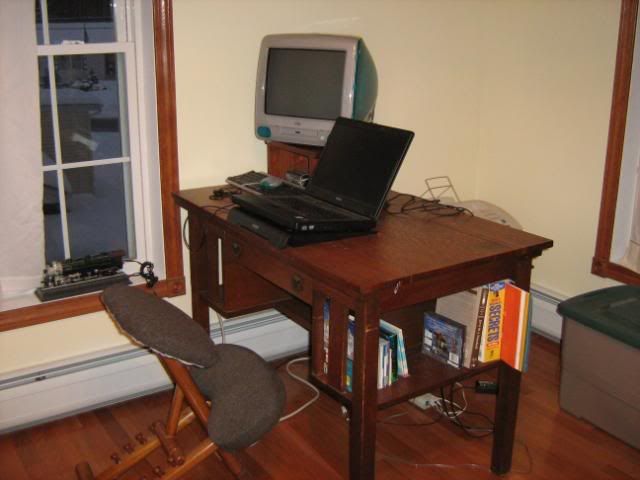 desk and computer