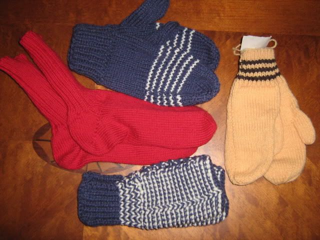 mittens and slippers and socks, oh my!