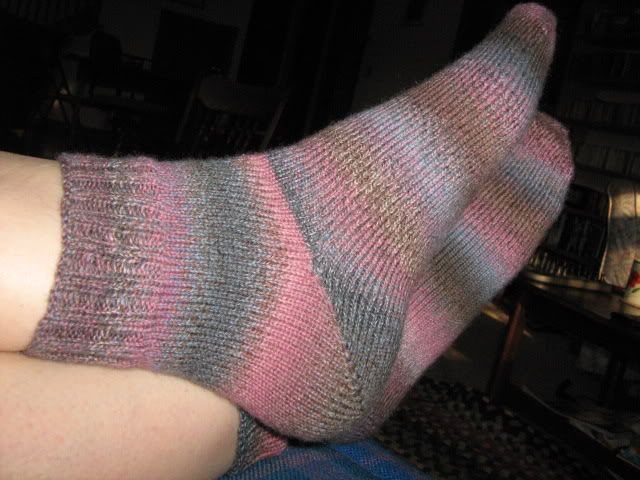 Gray/pink hiking socks