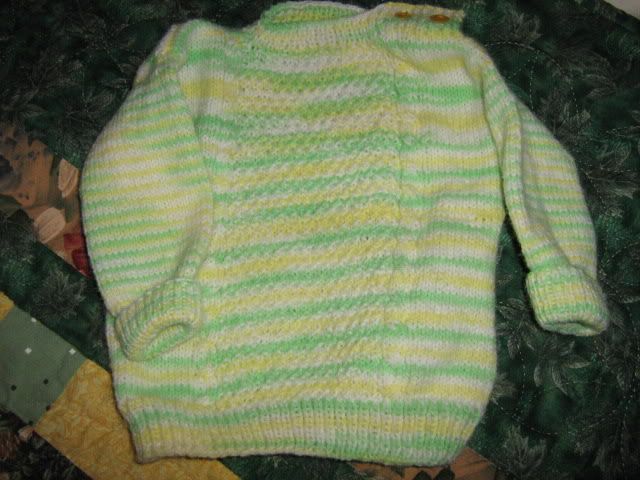 cable and moss stitch baby sweater