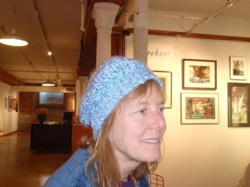 Cindy models my beret