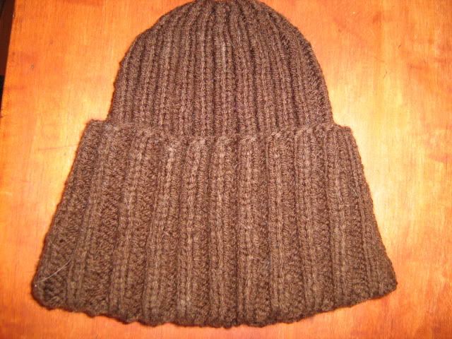 brown ribbed hat