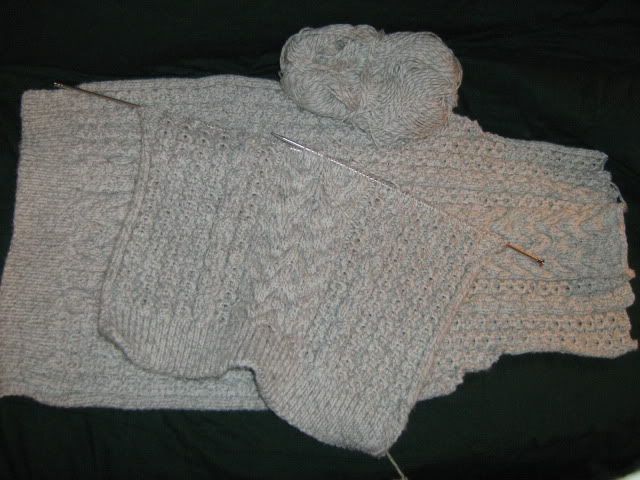 More crew neck Aran sweater