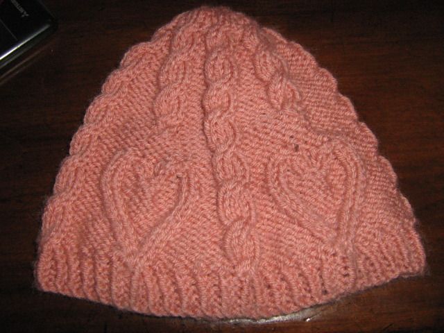 cable heart hat