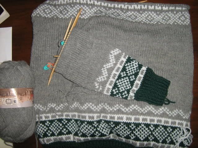 colorwork sweater pieces