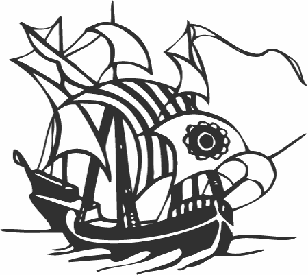 Dibujos para colorear barco pirata