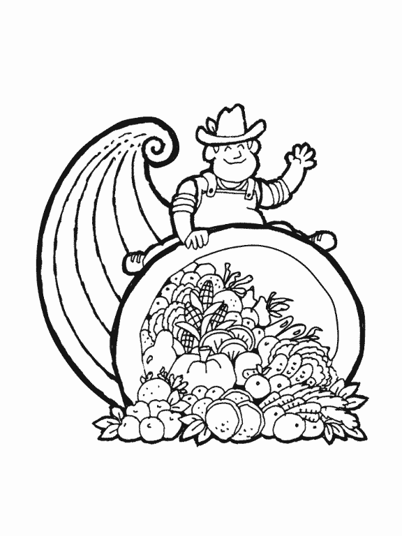 Dibujos para colorear del dia de accion de Gracias