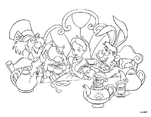 Dibujos para colorear de Alicia en el pais de las maravillas