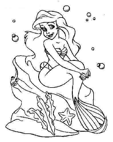  Mermaid Coloring Pages on Little Mermaid Coloring
