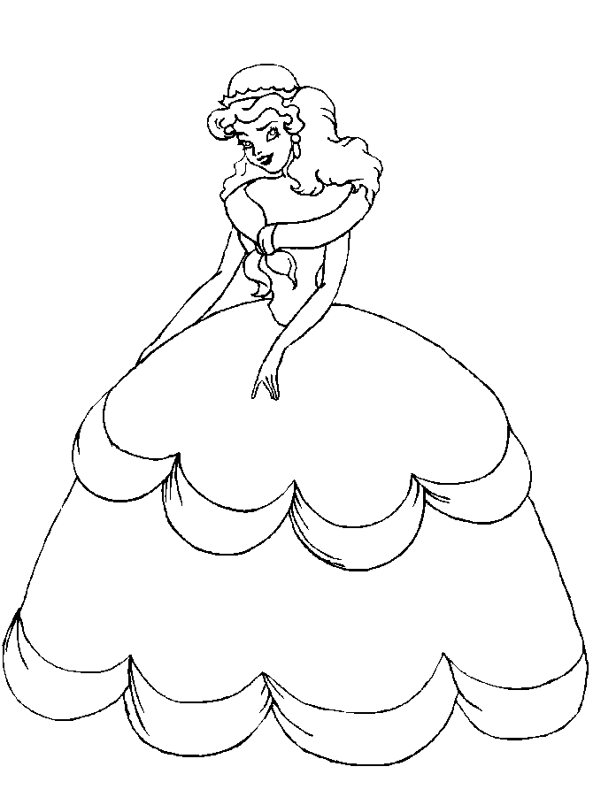 disegni abiti principessa da colorare