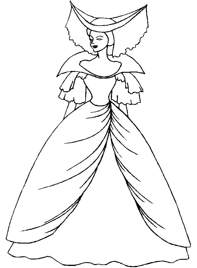 disegni abiti principessa da colorare