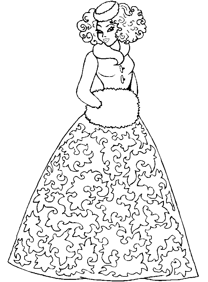 disegni abiti principessa da colorare