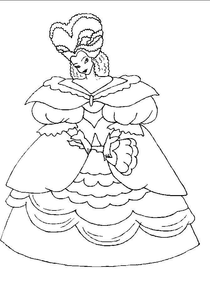 disegni abiti principessa da colorare