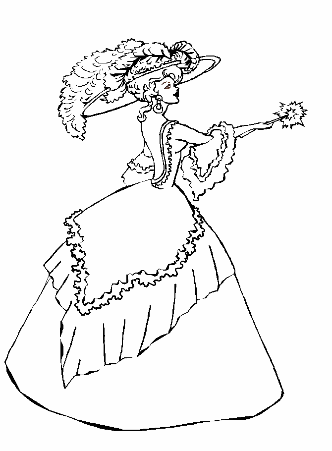disegni abiti principessa da colorare
