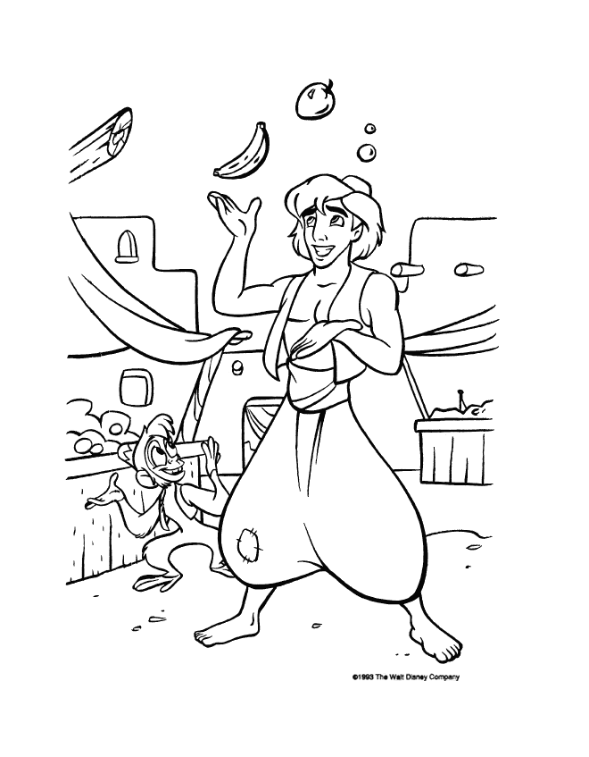 disegni aladino da colorare