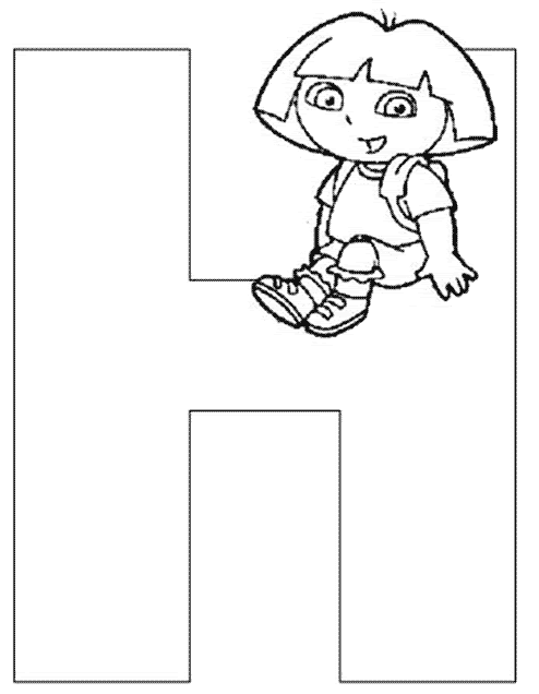 disegni alfabeto dora da colorare