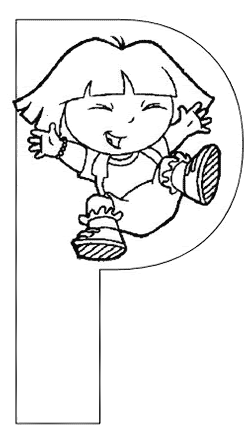 disegni alfabeto dora da colorare