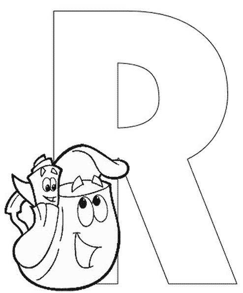 disegni alfabeto dora da colorare