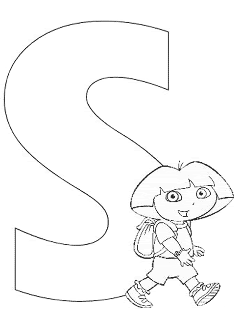 disegni alfabeto dora da colorare