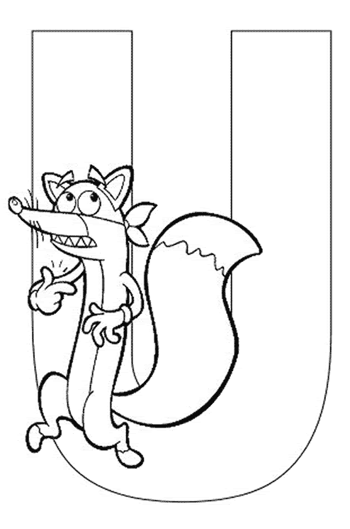 disegni alfabeto dora da colorare