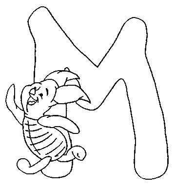 disegni alfabeto winnie the pooh da colorare