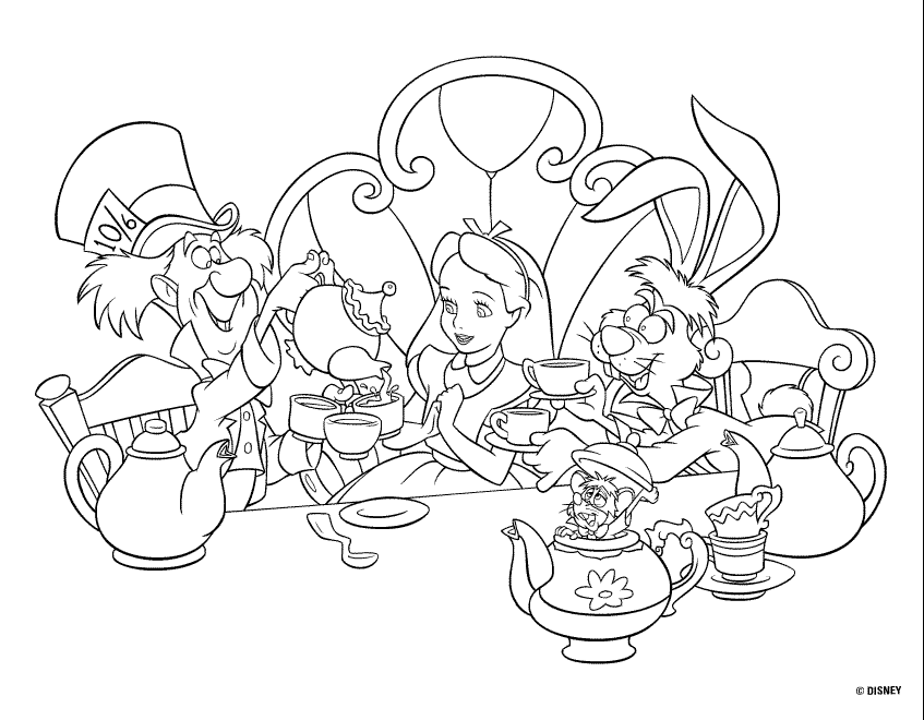 disegni alfabeto alice da colorare