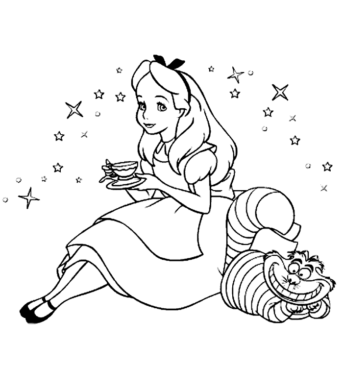 disegni alfabeto alice da colorare