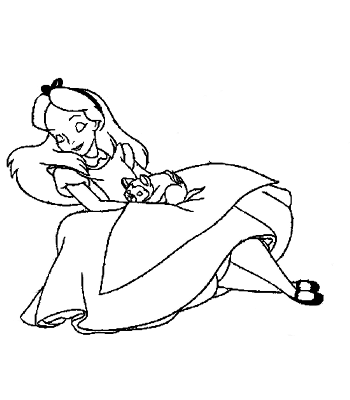 disegni alfabeto alice da colorare