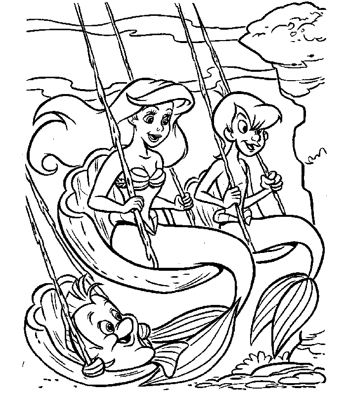 disegni ariel da colorare