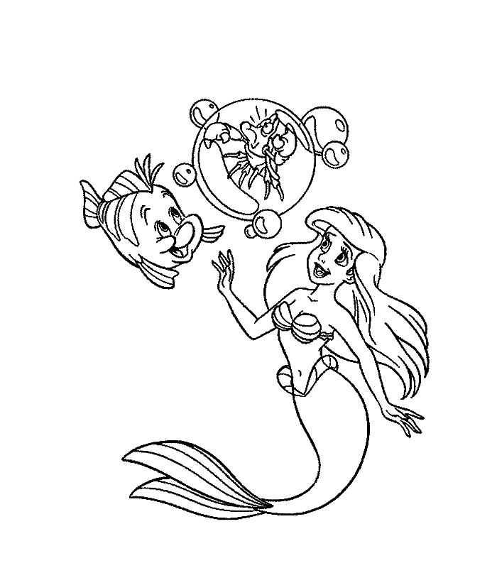 disegni ariel da colorare