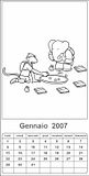 disegni calendari babar 2007 da colorare