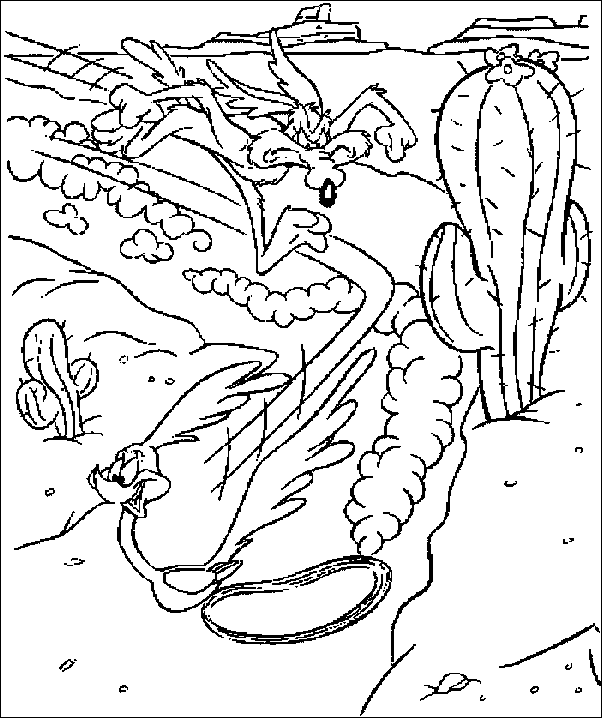 disegni coyote bip bip da colorare