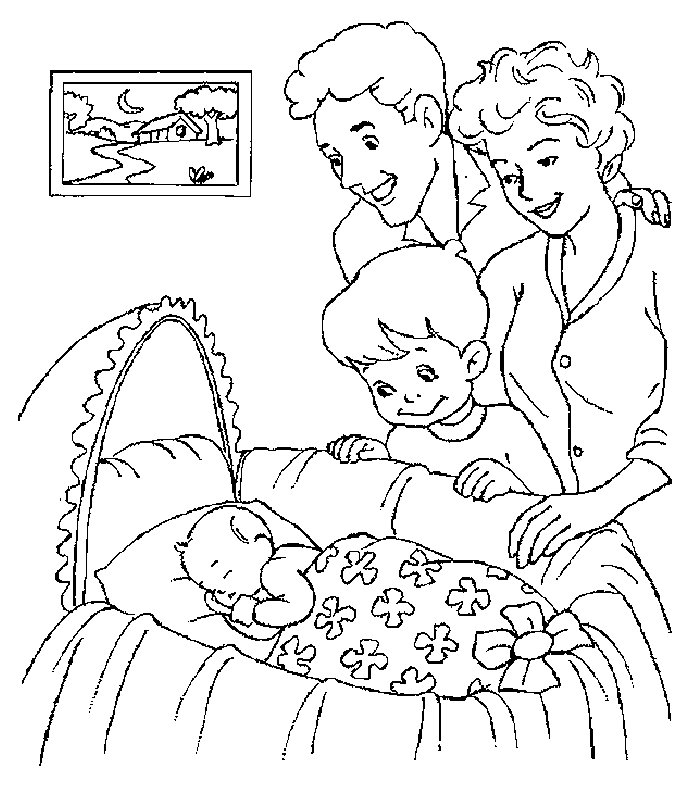 disegni nascita da colorare