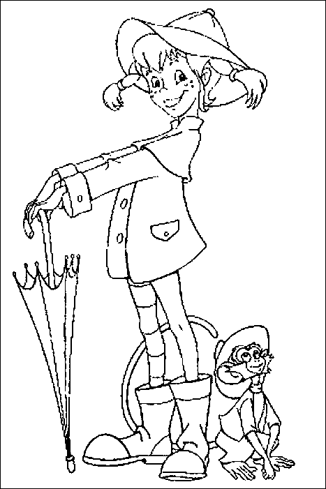 disegni pippi calzelunghe da colorare