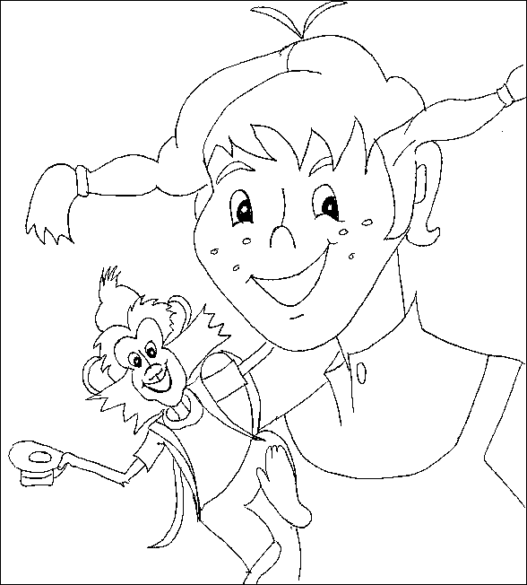 disegni pippi calzelunghe da colorare
