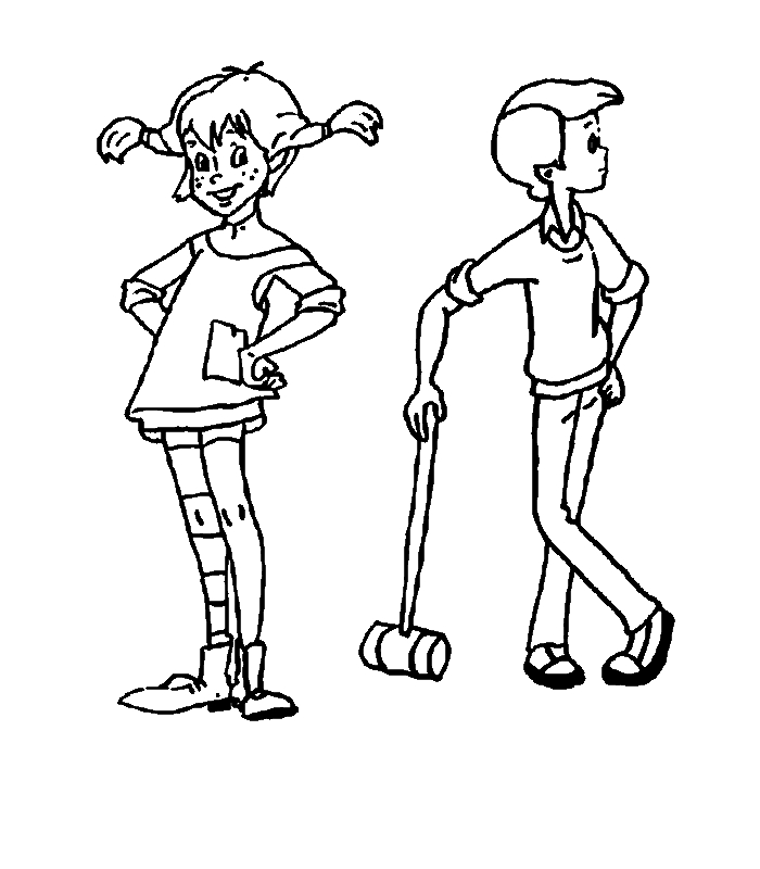 disegni pippi calzelunghe da colorare