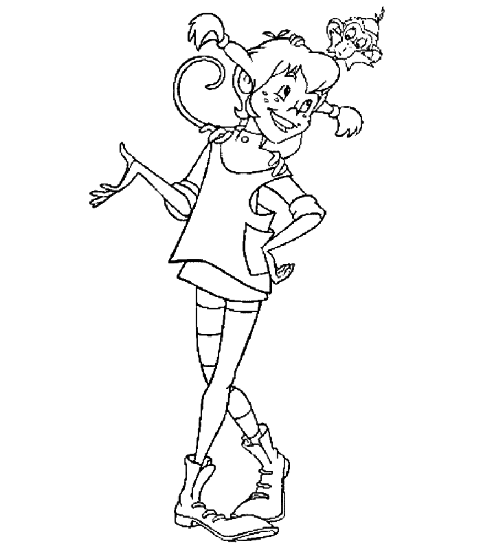 disegni pippi calzelunghe da colorare