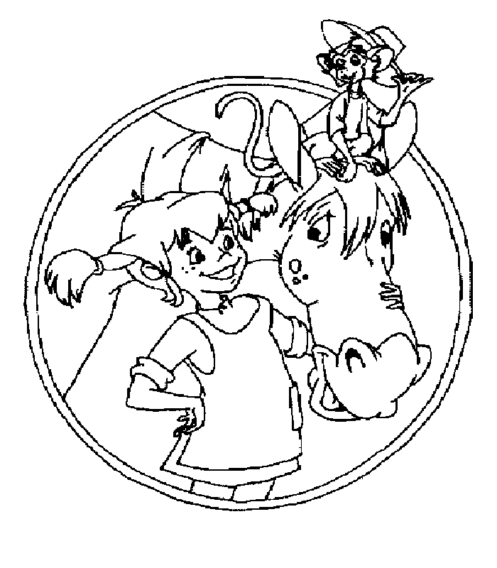 disegni pippi calzelunghe da colorare