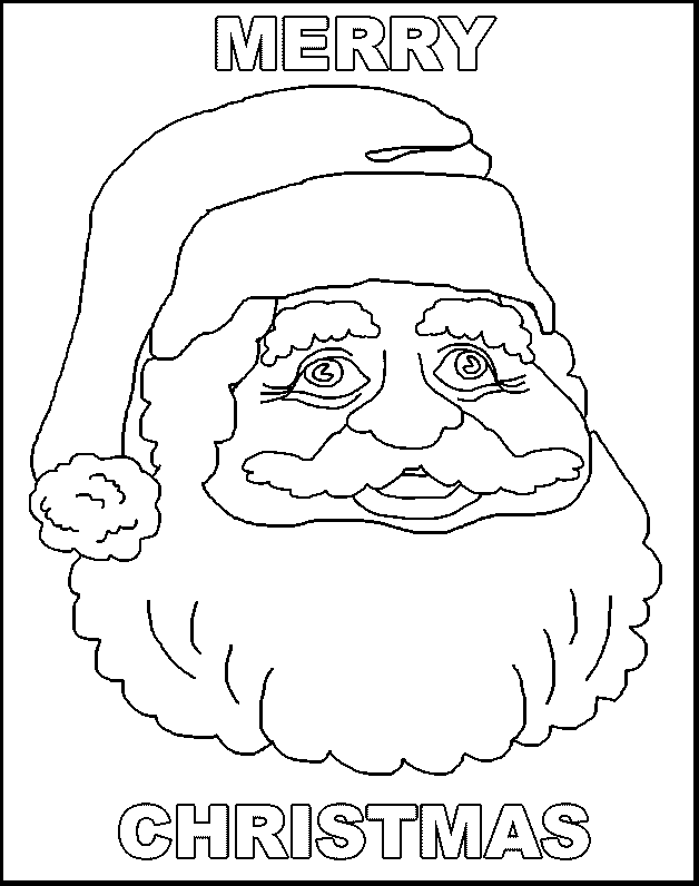disegni volti babbo natale da colorare