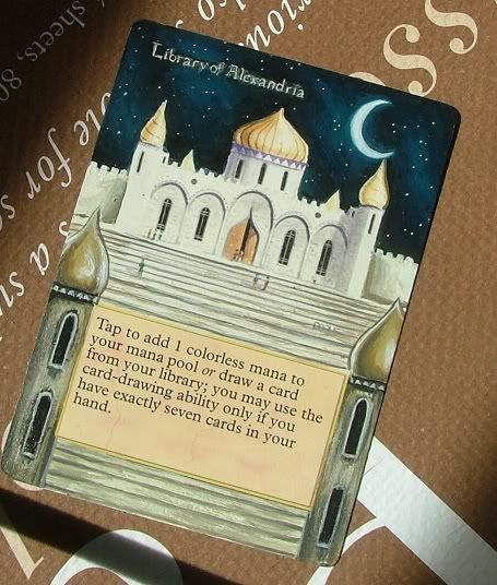 Library of Alexandria altered art magic the gathering Catherine Chandler