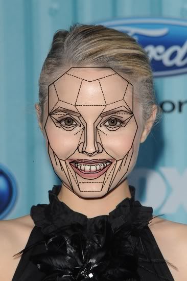 Dianna Agron of the TV show Glee, fits Marquardt's Frontal Smiling Mask 