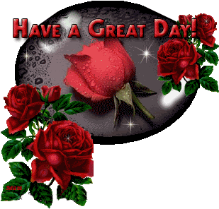 day greetings photo: Greetings - Have a Great Day with Red Roses GreatDay-RedRose.gif