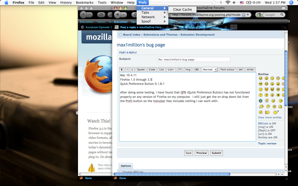 Mac 10.4.11. Firefox 1.5