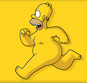 Homer's bare bottom.