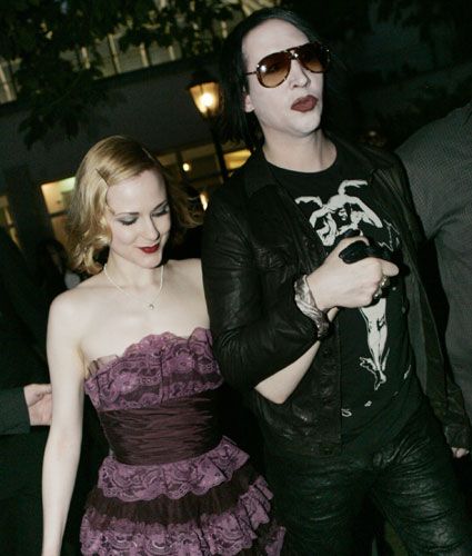 Goth couple Evan Rachel Wood and Marilyn Manson got matching black heart 